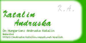 katalin andruska business card